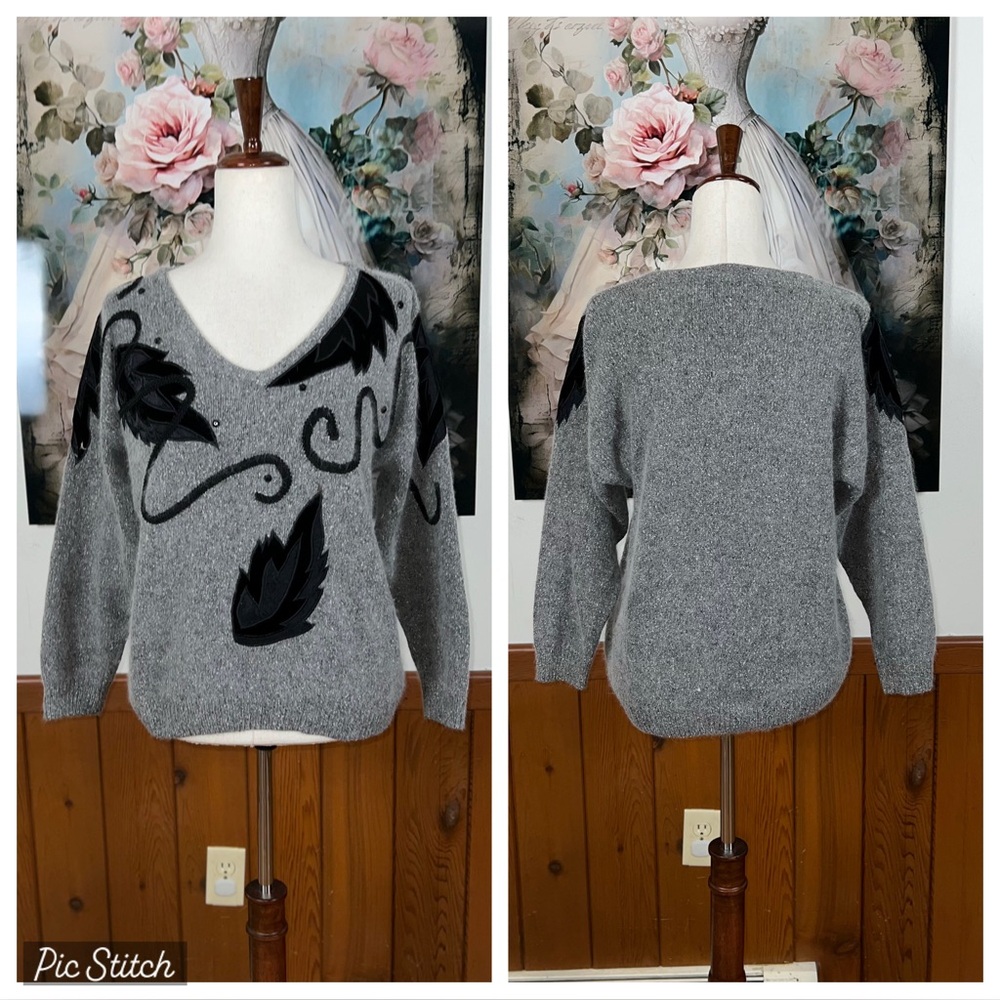 Gorgeous Vintage 90s Private Party Angora Sweater!
